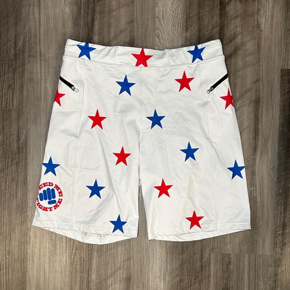 Feed Me Fight Me Patriotic Stars Athletic Shorts - Large